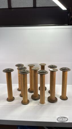 (11) 12.5IN WOODEN SPOOLS