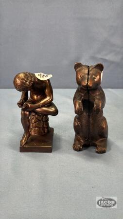 CAST 5IN BEAR & 4.5IN MAN ON STUMP