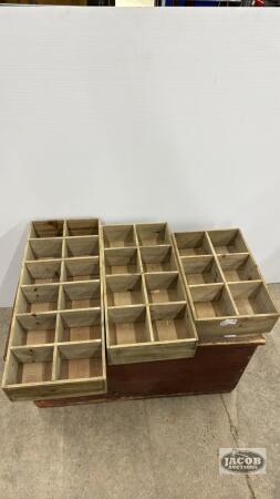 (3) DIVIDED WOODEN CARRY ALLS