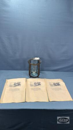 CANDLE HOLDER & (3) DAIRY BUTTER PAPERS
