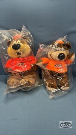 (2) A&W STUFFED BEARS