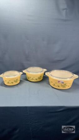 3PCS PYREX CASSEROLE DISH & LID SET