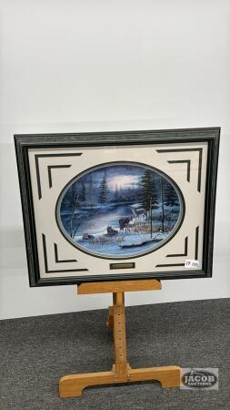 FRAMED DARCY SHAVER NUMBERED PRINT "OLD EAVESDROPPER"