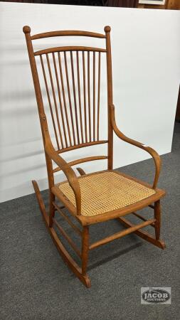 CANE BOTTOM SPINDLE BACK ROCKER