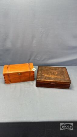 (2) WOODEN CIGAR BOXES