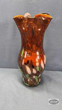 12IN ART GLASS VASE
