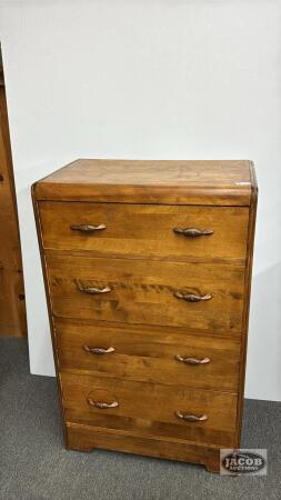 4 DRAWER WATERFALL CHEST OF DRAWERS