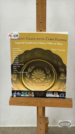 ELEGANT GLASS WITH CORN FLOWER REFERENCE BOOK