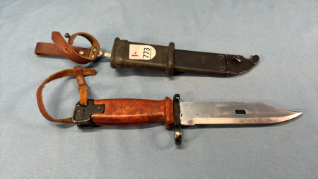 12in Bayonet Off AK-47 Rifle in Metal Sheath