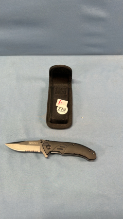 River Trail 7in Folding Knife with Belt Clip & Nylon Pouch