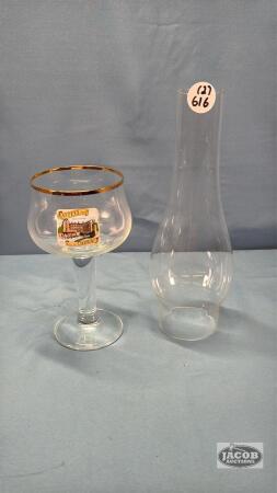 7IN GOBLET & 10IN LAMP CHIMNEY