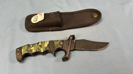 8.5in Folding Knife with Stainless Steel Blade in Nylon Pouch