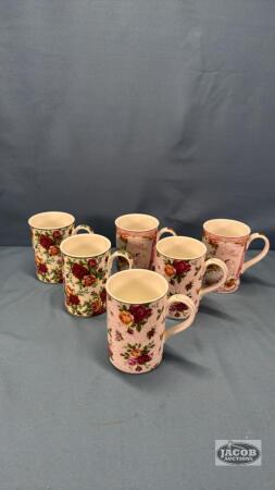 (6) ROYAL ALBERT AFTERNOON TEA OLD COUNTRY ROSES MUGS