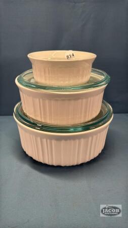 3PC CORNINGWEAR FRENCH WHITE SET