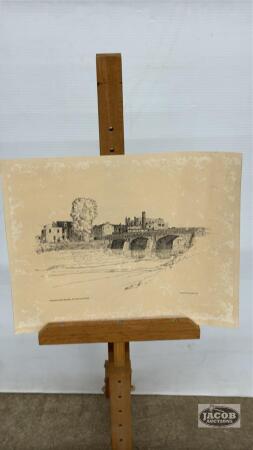 PRINT OF THAMES RIVER BRIDGE IN ST MARYS