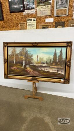 FALL LAKE SCENE ON CANVAS