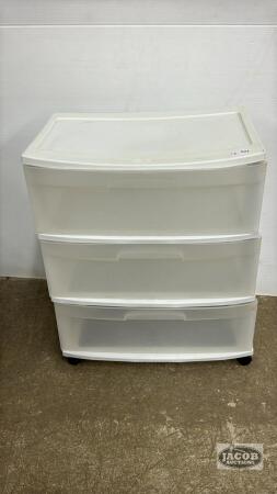 3 DRAWER ROLLING STORAGE CABINET