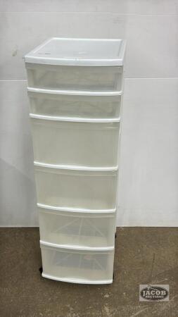 6 DRAWER ROLLING STORAGE CABINET