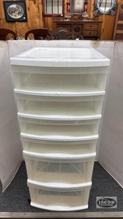 6 DRAWER PLASTIC ROLLING STORAGE CABINET