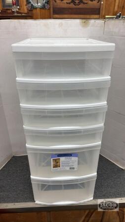 6 DRAWER PLASTIC STORAGE CABINET