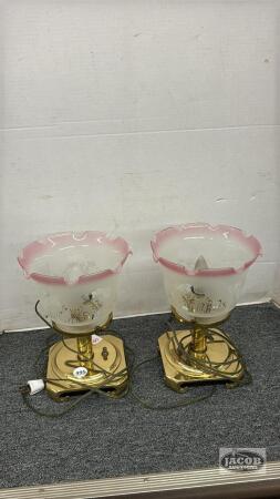 PAIR OF BRASS BASE TABLE LAMPS