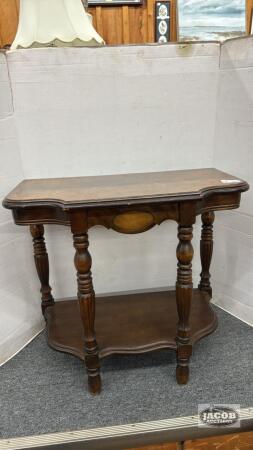 WALNUT FLAT TO WALL TABLE