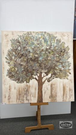 FLORAL PRINT ON CANVAS OF TREE