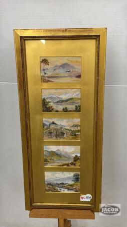 5 FRAMED WATER COLOURS