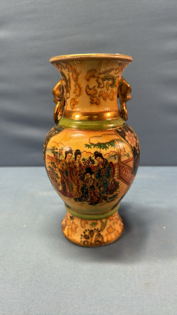 Hand Painted Satsuma 8in High Vase