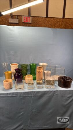 ASSORTED LOT OF VASES & FLOWER POTS