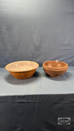 (2) POTTERY BOWLS