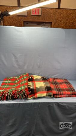 (3) WOOL CAR BLANKETS