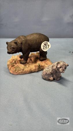(2) BEAR FIGURINES