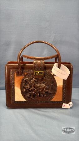 1960'S HAND TOOLED LEATHER PURSE