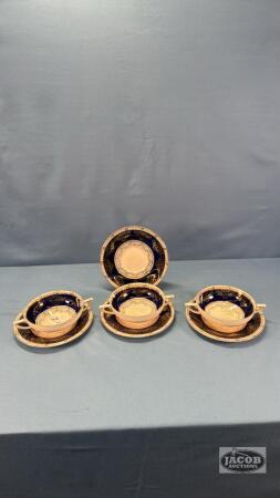 (3) DUCAL DBL HANDLED CUPS & SAUCERS