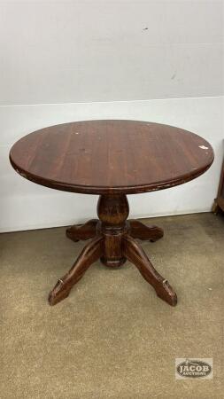 39IN ROUGH PINE PEDESTAL TABLE