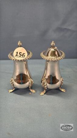 PAIR OF SHEFFIELD REPRO. SILVER PLATE SHAKERS
