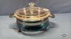 PYREX ETCHED FLOWER CASSEROLE IN STAND