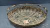 OVAL GLASS RELISH DISH IN METAL FRAME - 3