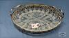 OVAL GLASS RELISH DISH IN METAL FRAME - 4