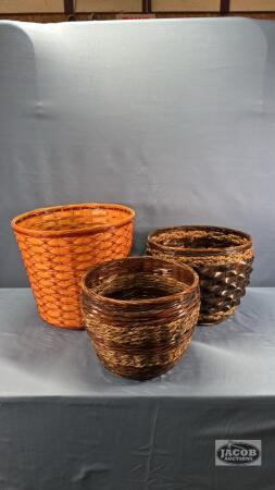 (3) WICKER BASKETS