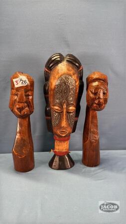 (3) WOODEN NATIVE CARVINGS