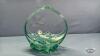 10IN HIGH GREEN FLORAL GLASS BASKET - 4