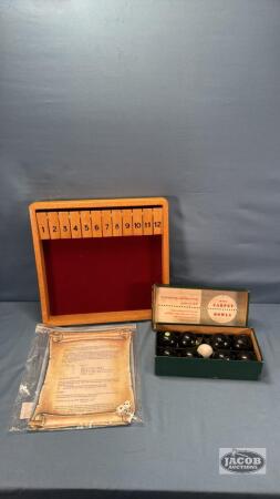 "SHUT THE BOX" GAME & B&A CARPET BOWLS