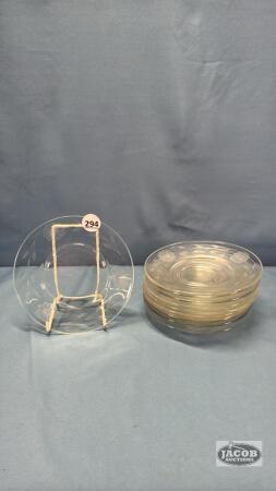 (11) 6.5IN ETCHED GLASS PLATES
