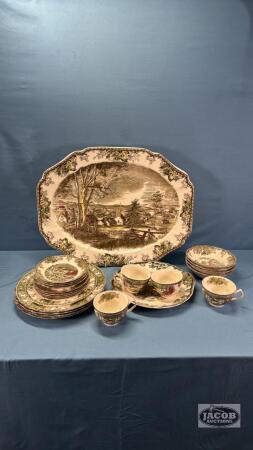 PARTIAL SET OF FRIENDLY VILLAGE BY JOHNSON BROS.