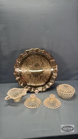 HOBNAIL OPALESCENT TRAY LOT