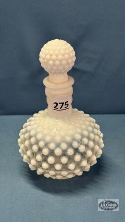 FENTON WHITE OPALESCENT HOBNAIL PERFUME BOTTLE