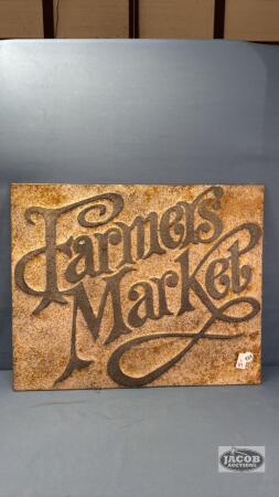 REPRO TIN FARMERS MARKET SIGN