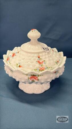 FENTON SIGNED COVERED BOWL
